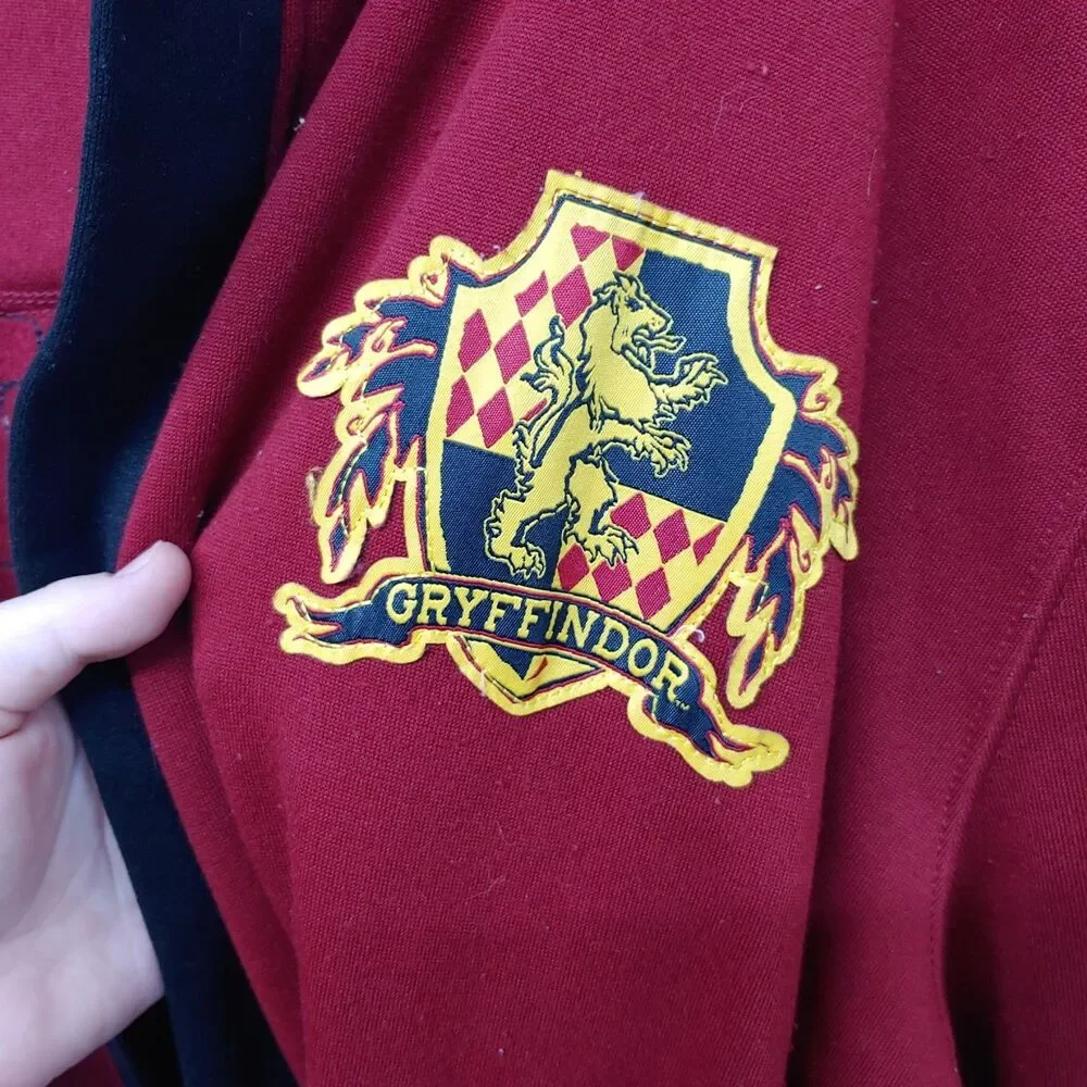 Harry Potter Gryffindor Quidditch Bath Robe - Red Fleece Hooded L/XL - USED
